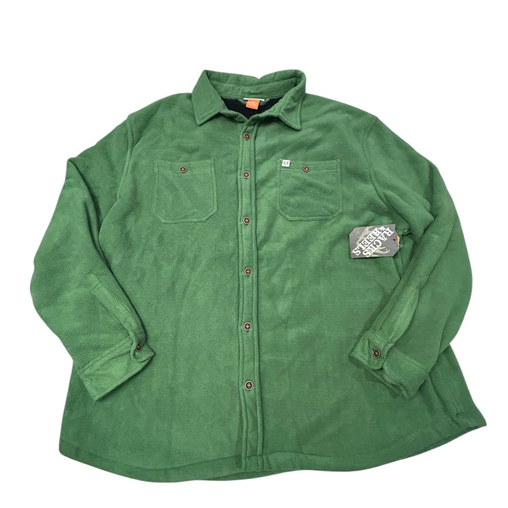 Racks &‎ Reel Forest Green Casual Button Down Shirt Jacket Shacket  XXL NWT